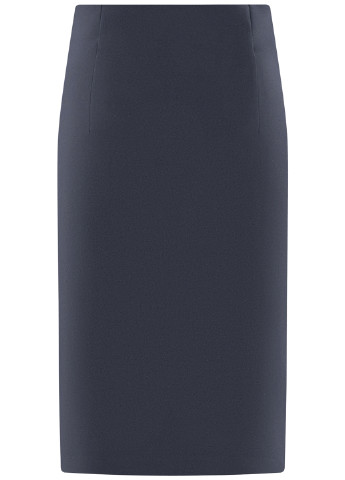 Темно-синяя офисная однотонная юбка Oodji миди