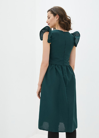 Зеленое коктейльное платье а-силуэт Podium однотонное