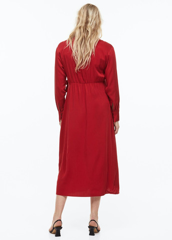 Красное кэжуал платье для беременных на запах H&M однотонное