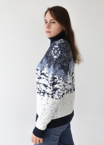 Белый демисезонный свитер женский темно-синий зимний большой размер Pulltonic Прямая