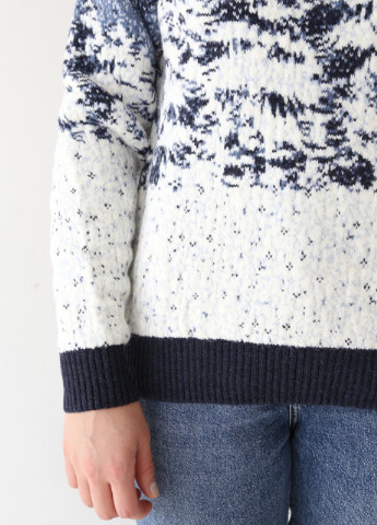 Білий демісезонний жіночий светр темно-синій зимовий великий розмір Pulltonic Прямая