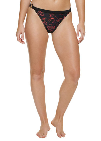 Черные купальные трусики с цветочным принтом Calvin Klein