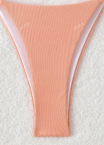 Персиковий літній купальник (ліф, трусики) бікіні, роздільний SHEIN