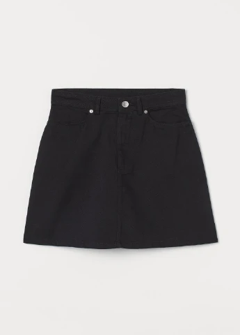 Черная однотонная юбка H&M