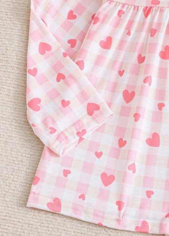 Розовая всесезон пижама (рубашка, брюки) рубашка + брюки SHEIN