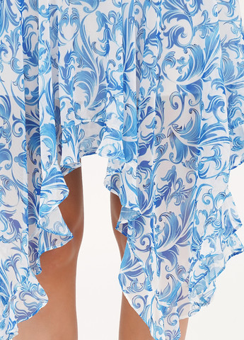 Голубая кэжуал цветочной расцветки юбка Vicolo