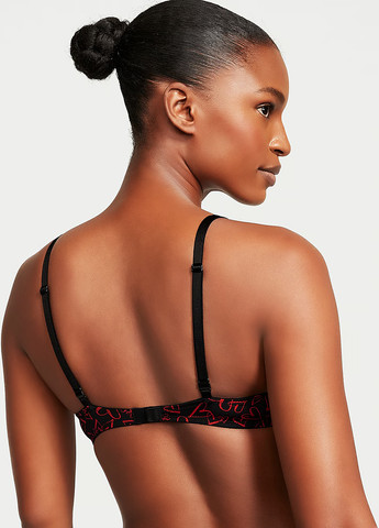 Чёрный бюстгальтер Victoria's Secret с косточками полиамид