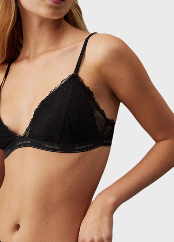 Чёрный бюстгальтер Calvin Klein без косточек полиамид