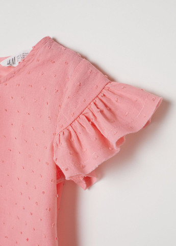 Розовая однотонная блузка H&M летняя