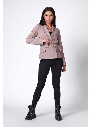 Коричневый кэжуал пиджак SL-Fashion - однотонный - демисезонный
