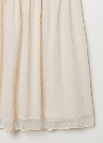 Светло-бежевое кэжуал платье клеш H&M в горошек