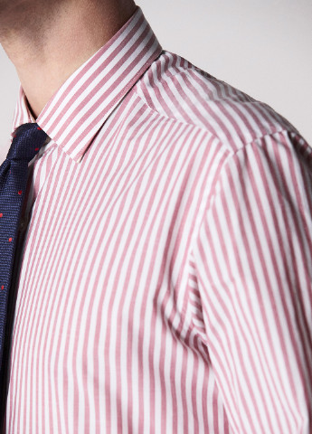 Розовая кэжуал рубашка в полоску Massimo Dutti с длинным рукавом
