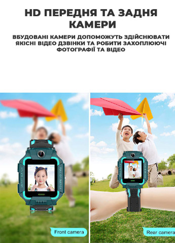 Cмарт годинник дитячий з GPS-трекером та сім-картою Q19 8449 Бірюзовий 61720 DobraMAMA (253980372)