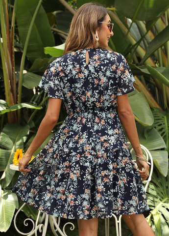 Комбінована кежуал сукня кльош SHEIN з квітковим принтом