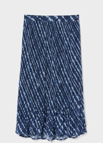 Синяя кэжуал в полоску юбка C&A плиссе