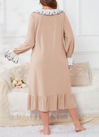 Бежева домашній сукня а-силует SHEIN однотонна