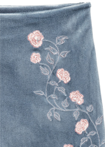 Темно-голубая кэжуал цветочной расцветки юбка H&M макси