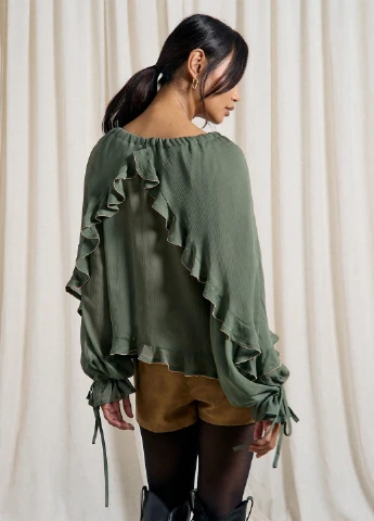 Хаки блуза SHEIN