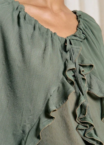 Хаки блуза SHEIN