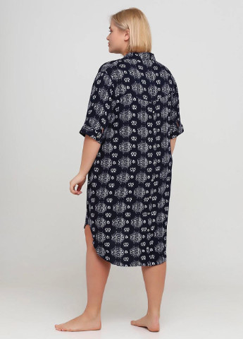 Темно-синя повсякденний сукня сорочка сукня-сорочка IMAJINAL з абстрактним візерунком