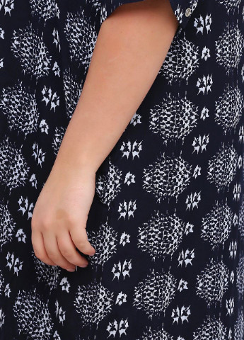 Темно-синя повсякденний сукня сорочка сукня-сорочка IMAJINAL з абстрактним візерунком