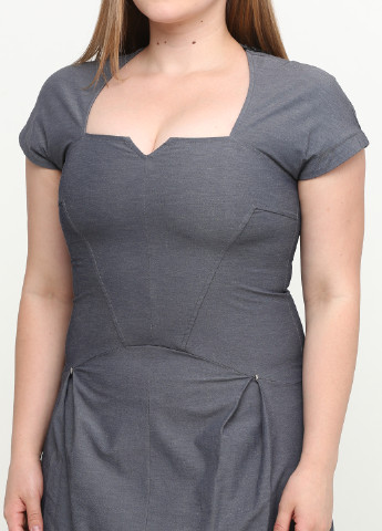 Грифельно-сіра ділова сукня Oblique однотонна