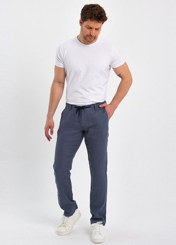 Серо-синие кэжуал летние прямые брюки Trend Collection