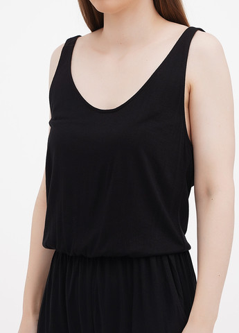 Комбинезон H&M комбинезон-брюки однотонный чёрный кэжуал вискоза