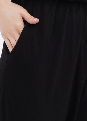 Комбинезон H&M комбинезон-брюки однотонный чёрный кэжуал вискоза