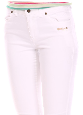 Белые кэжуал демисезонные прямые брюки Reebok