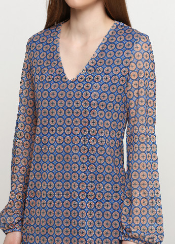 Серо-синее кэжуал платье Mango с геометрическим узором