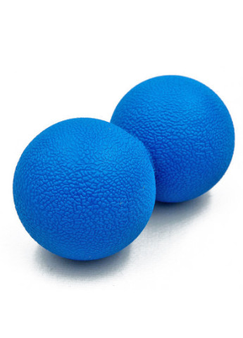 Масажний м'ячик подвійний TPR 6,2х12,5 см синій (м'яч для масажу спини, міофасціального релізу і самомасажу) EasyFit (243205397)