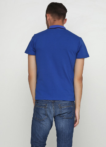 Синяя футболка-поло для мужчин Manatki с надписью