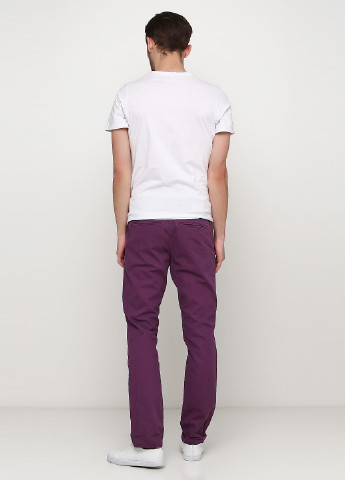 Фиолетовые кэжуал демисезонные чиносы брюки Tom Tailor