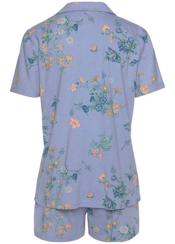 Голубая всесезон пижама рубашка + шорты Vivance