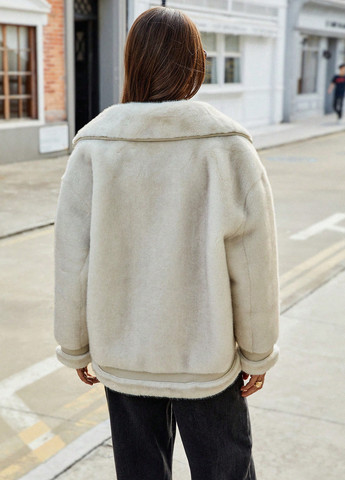 Светло-бежевая зимняя куртка SHEIN