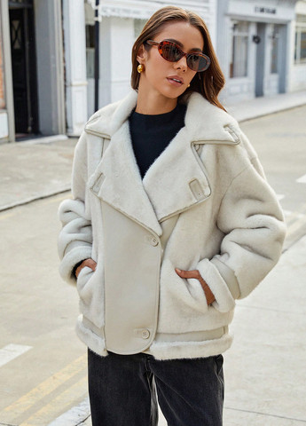 Светло-бежевая зимняя куртка SHEIN