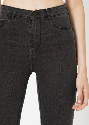 Джинси KOTON завужені, скінні однотонні темно-сірі джинсові бавовна