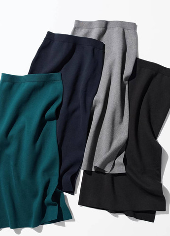 Серая кэжуал однотонная юбка Uniqlo карандаш