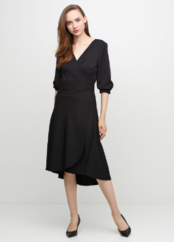 Черное кэжуал платье Лаванда однотонное