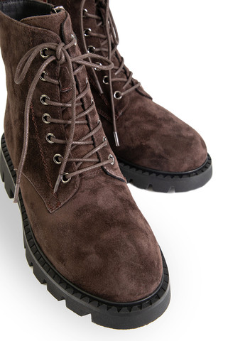 Осенние ботинки берцы Respect без декора из натурального велюра