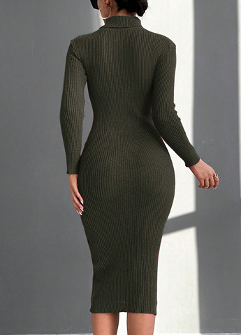 Темно-сіра святковий, кежуал сукня сукня светр, футляр SHEIN однотонна