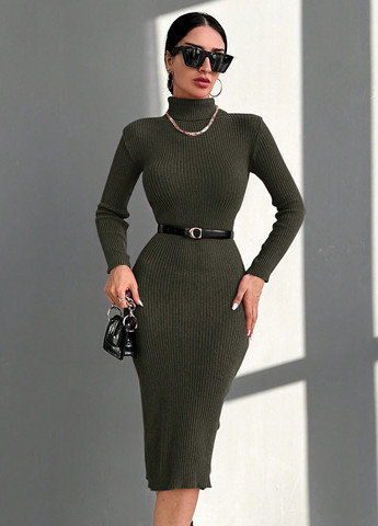 Темно-сіра святковий, кежуал сукня сукня светр, футляр SHEIN однотонна