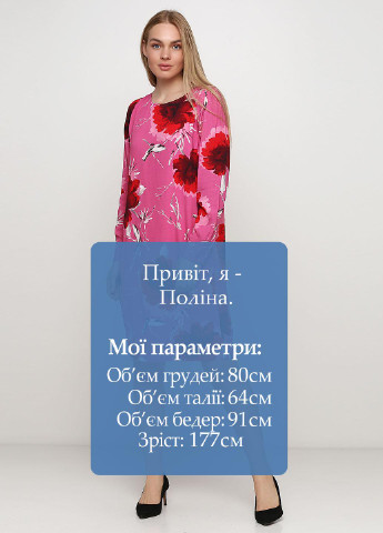 Розовое кэжуал платье BRANDTEX COPENHAGEN однотонное
