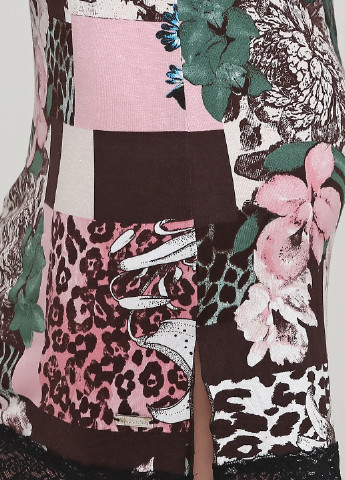 Ночная рубашка Lascana цветочная комбинированная домашняя трикотаж, вискоза