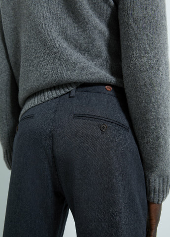 Темно-серые классические демисезонные зауженные брюки Zara