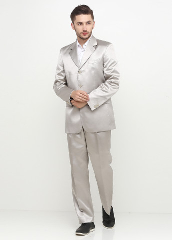 Светло-серый демисезонный костюм (пиджак, брюки) брючный Galant