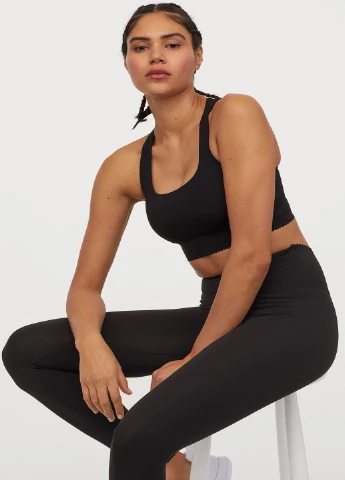 Черные демисезонные лосины H&M