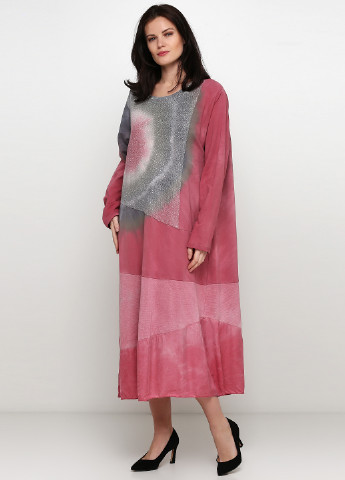 Розовое кэжуал платье оверсайз Made in Italy градиентное ("омбре")