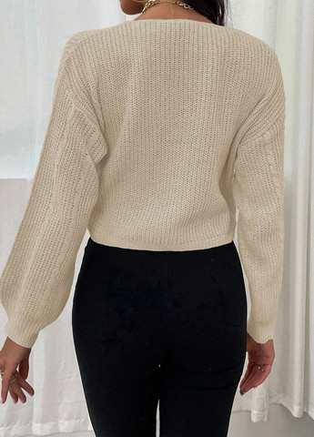 Кремовый демисезонный пуловер пуловер SHEIN